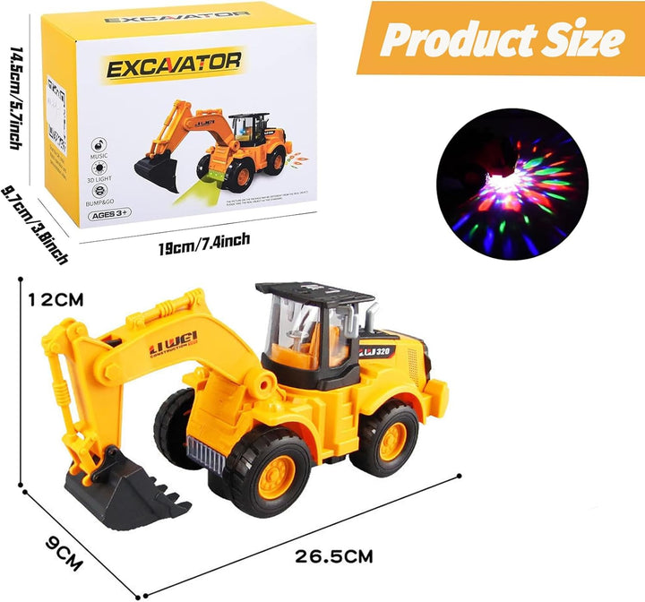 ChaneeHann Bulldozer Spielzeug, Bulldozer Kinder,Baustellenfahrzeuge Kinder,Automatisches Gehen Bagg