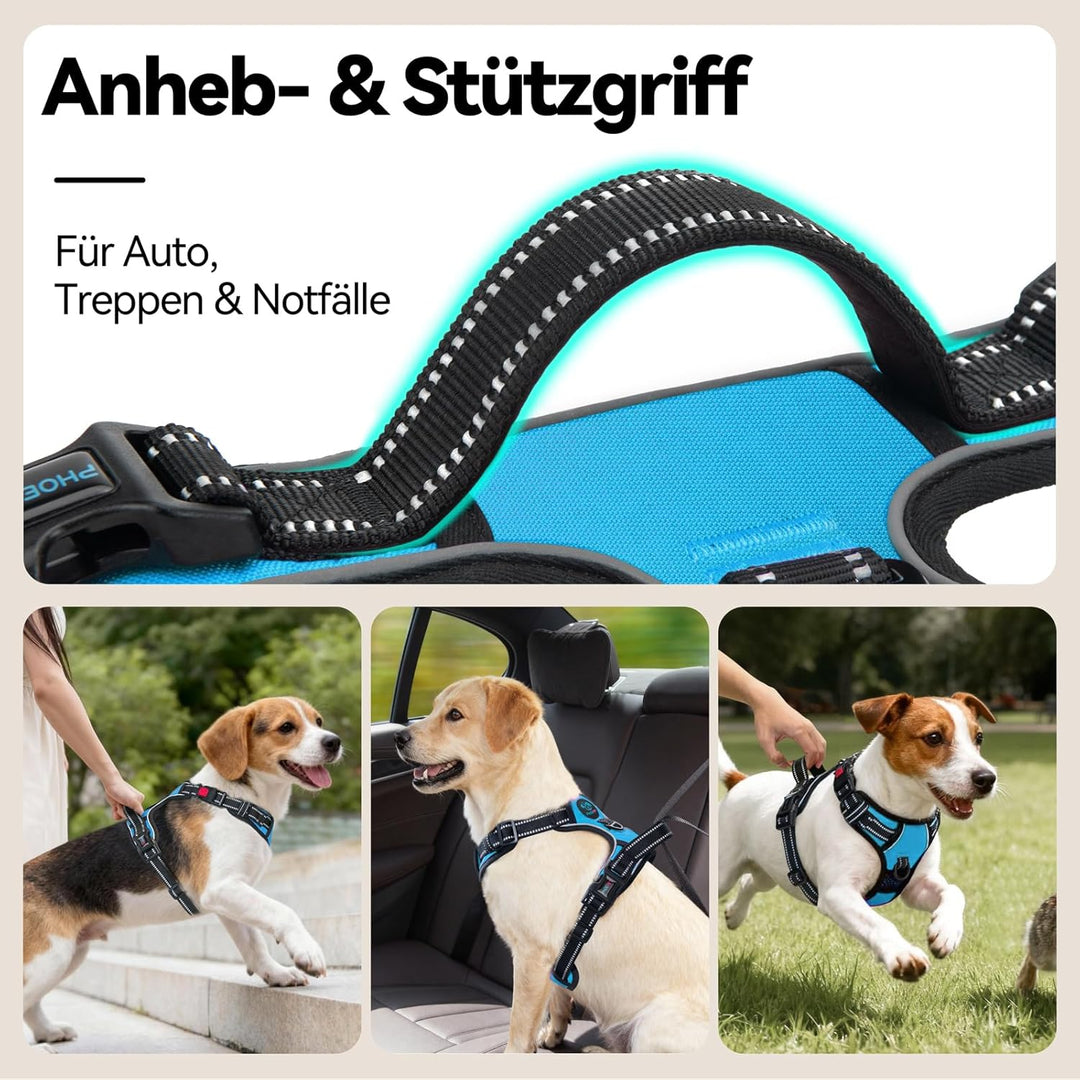 PHOEPET No Pull Hundegeschirr Verstellbares Hundewestengeschirr für den täglichen Spaziergang mit Sc