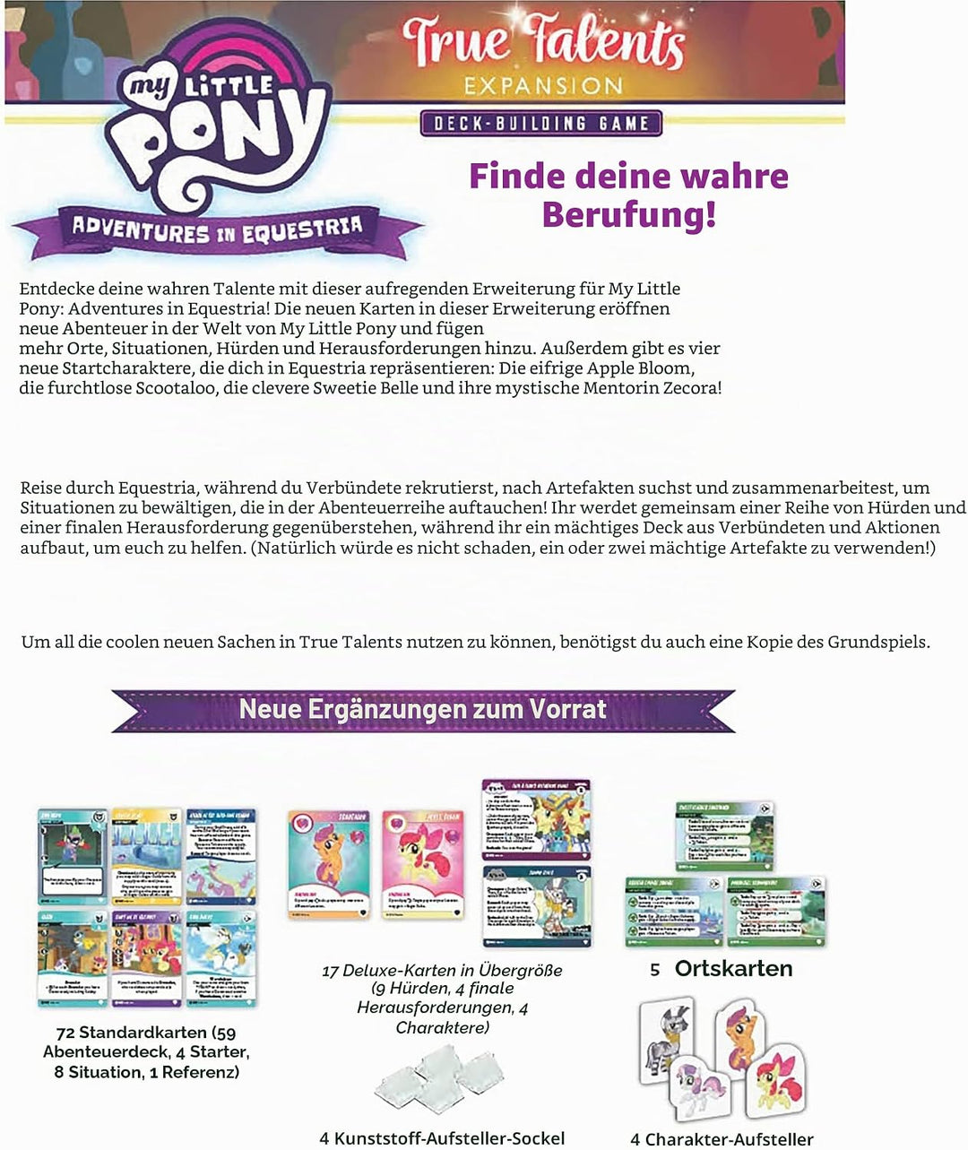My Little Pony: Adventures in Equestria Deck-Building Game True Talents Expansion - Neue Charaktere/