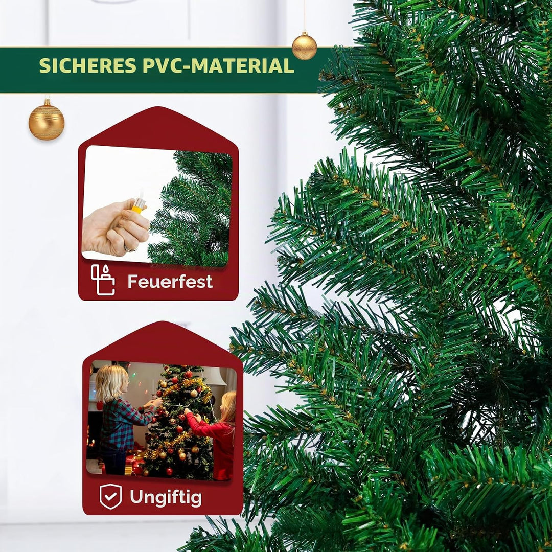 CCLIFE Künstlicher Weihnachtsbaum Nordmanntanne, 120cm, 225 Astspitzen, Tannenbaum Klein, Spritzguss
