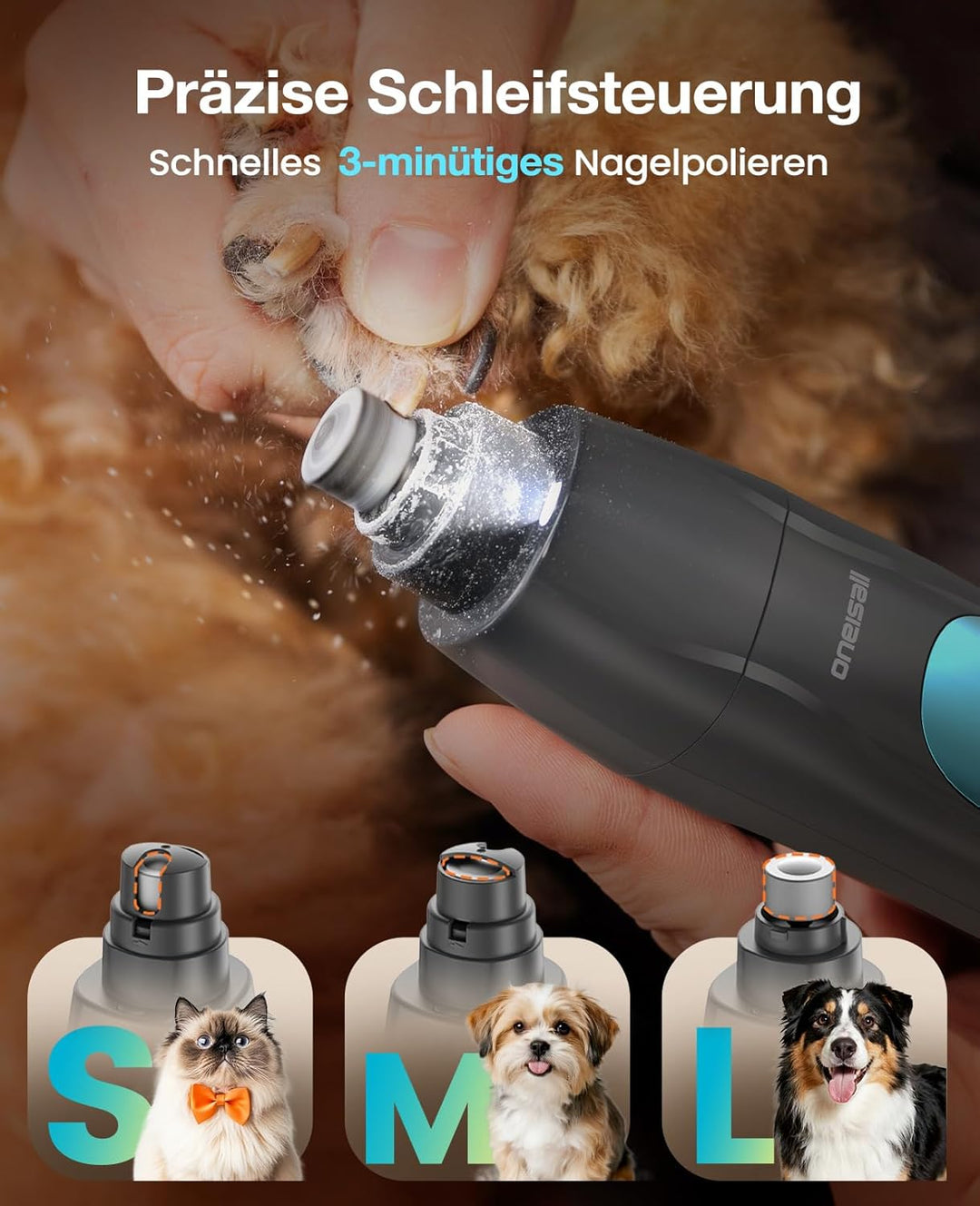 oneisall 4in1 Leise Schermaschine Hund Katze mit LED-Licht, 2025 Tierhaarpflege zum Hundeschermaschi
