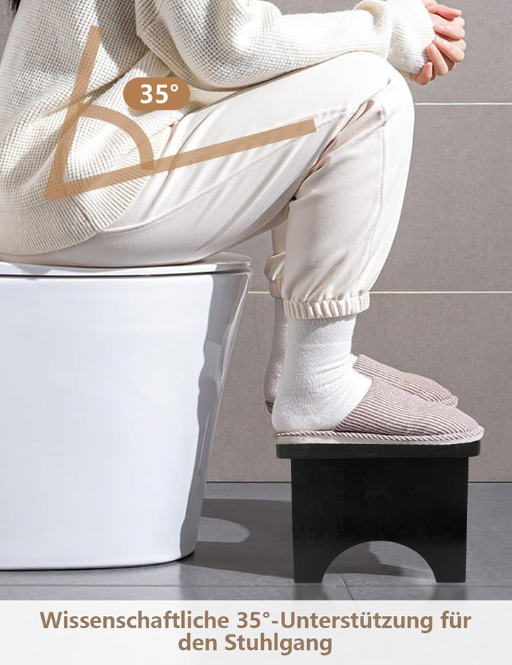 Toilettenhocker aus Bambusholz für Erwachsene, Klohocker für verbesserten Stuhlgang, WC Hocker für b