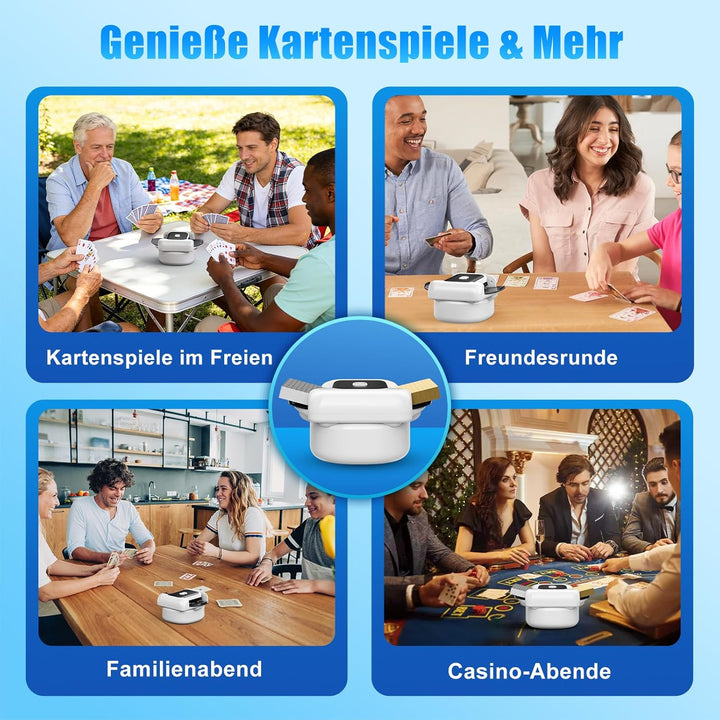 Naxudcoo Kartenmischmaschine: Automatischer Kartenmischer für 1-2 Decks, Kartenmischer mit Aufbewahr