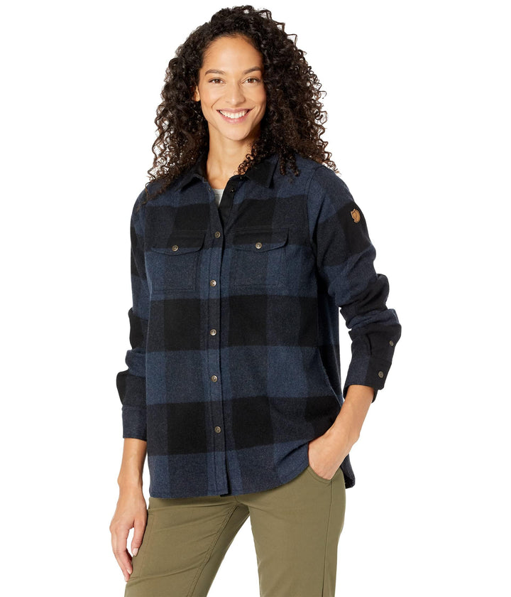 Fjällräven Damen Canada W Long Sleeved T-Shirt XXS Schwarz (Navy-black), XXS Schwarz (Navy-black)
