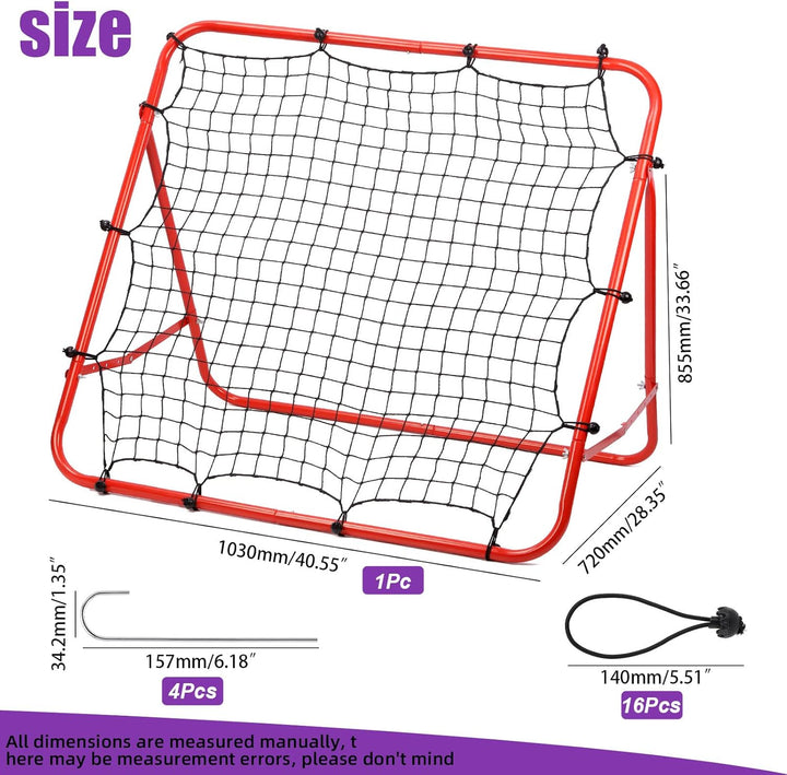Swpeet 1Pcs Red Soccer Rebounder Net, Perfect for Team or Solo Soccer Training
