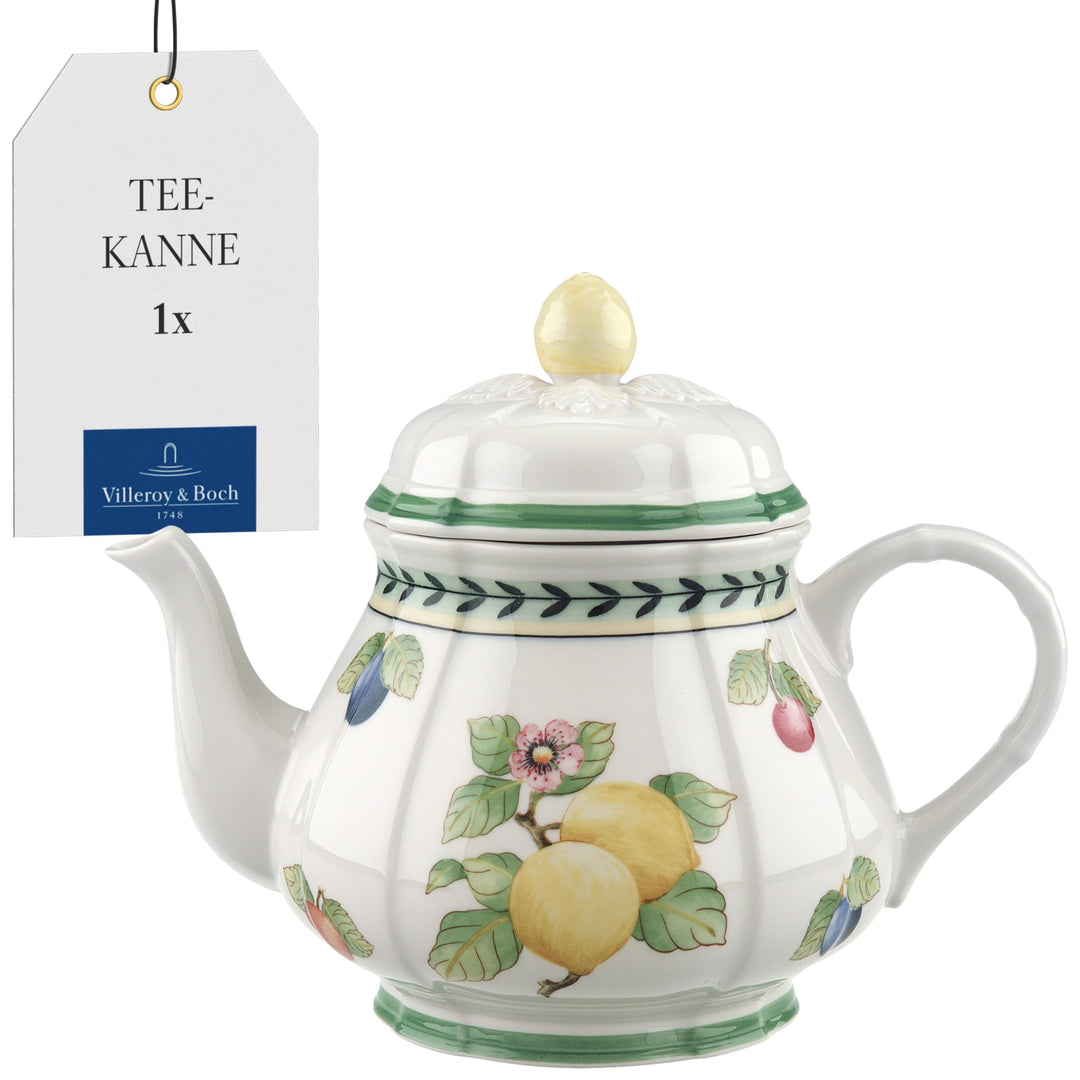 Villeroy & Boch Teekanne, Porzellan, White, 1022810460, Weiss/Mehrfarbig 34 oz Garden Fleurence, 34