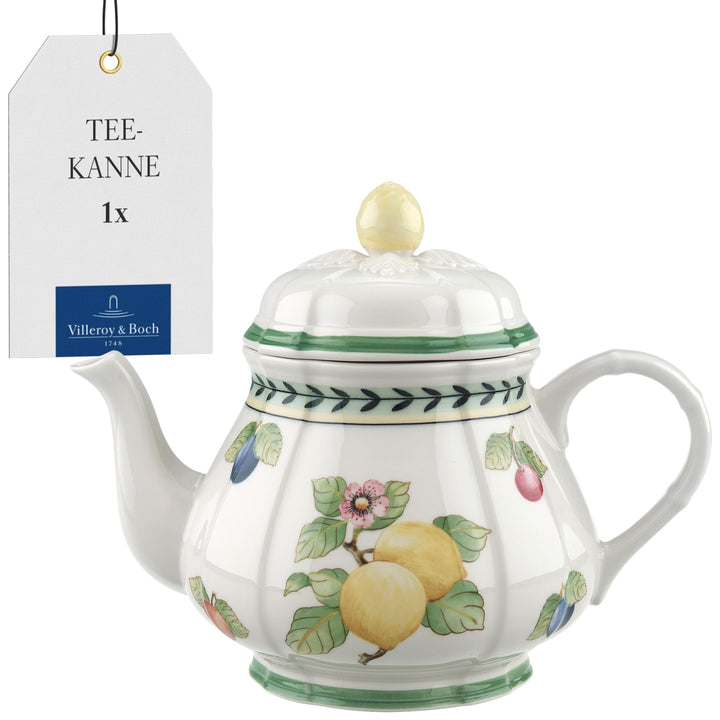 Villeroy & Boch Teekanne, Porzellan, White, 1022810460, Weiss/Mehrfarbig 34 oz Garden Fleurence, 34