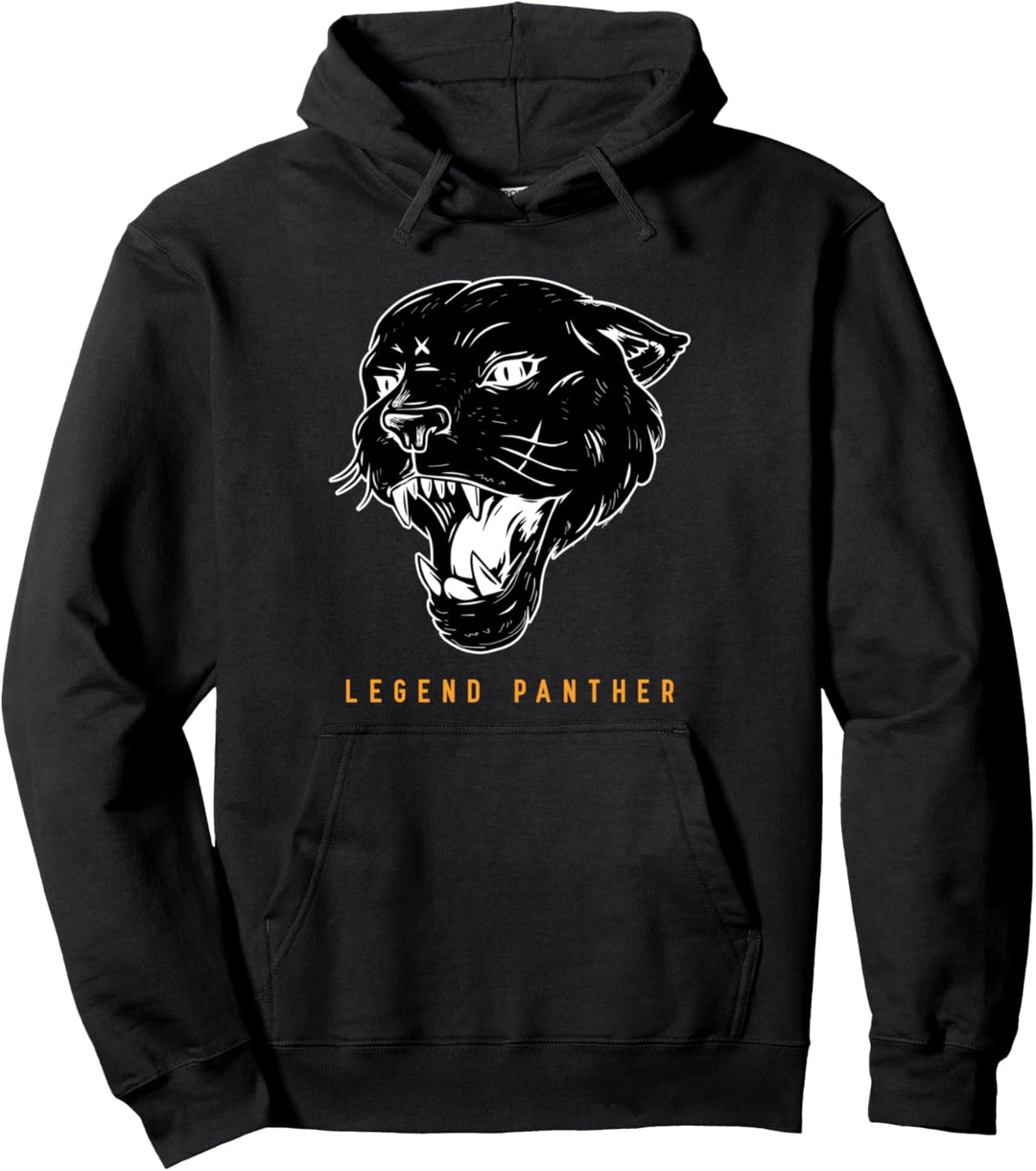 Cool Black Wild Panther Novelty Graphic Tees & Cool Designs Pullover Hoodie