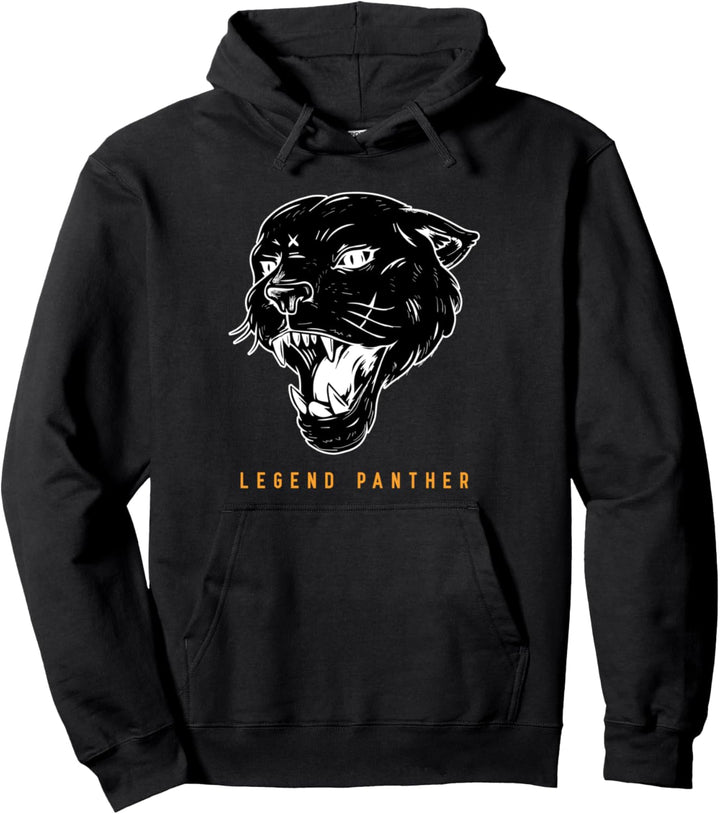 Cool Black Wild Panther Novelty Graphic Tees & Cool Designs Pullover Hoodie