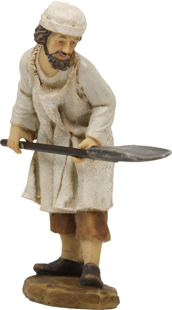 Krippenfigur Bäcker mit Brotschieber