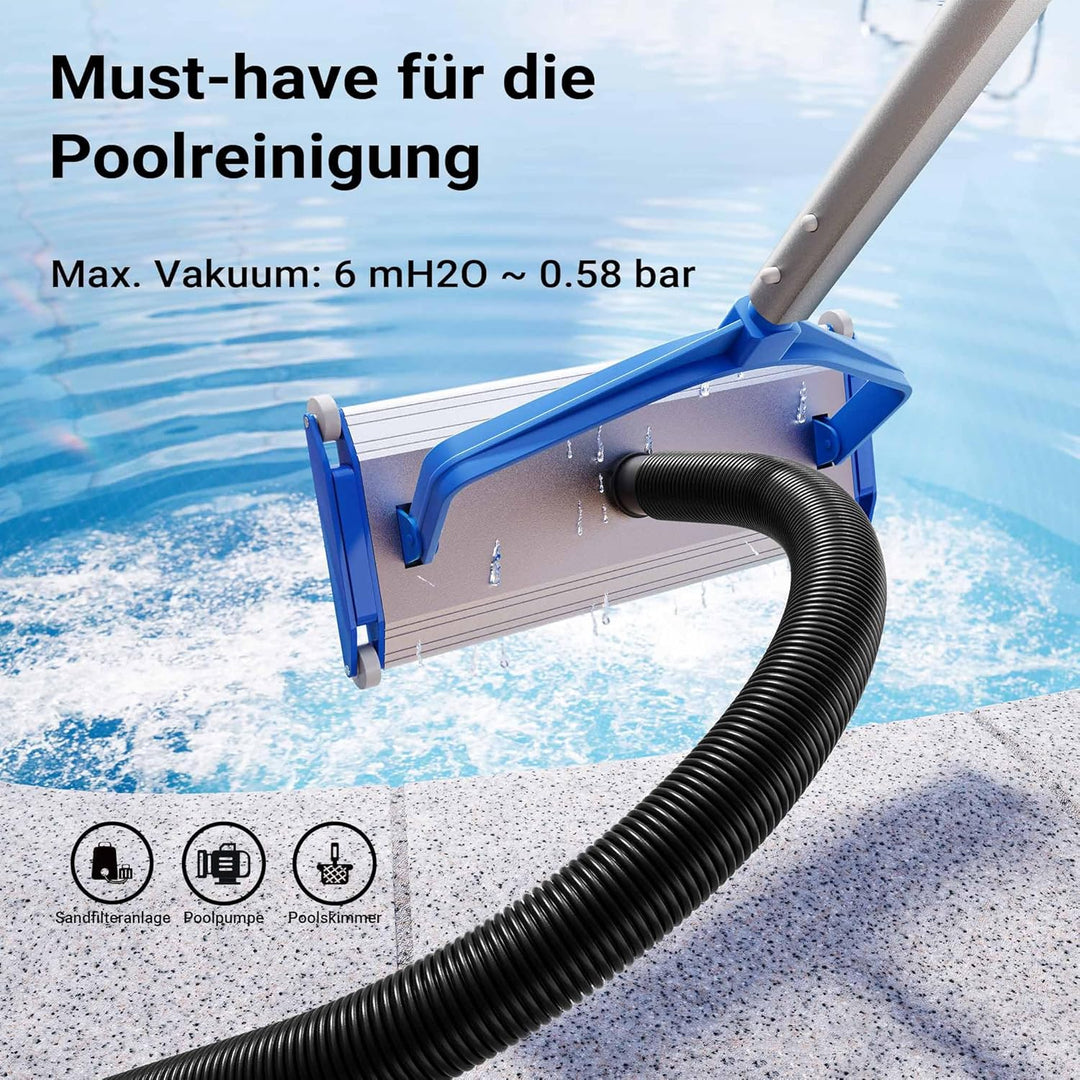 Wiltec Teichtip ® 30m - 32mm - Solarschlauch schwarz mit Muffe für Pool 165g/m - Made in