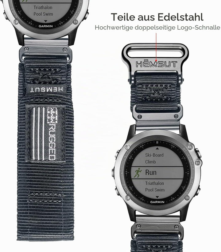 Armband für Garmin,Uhrenarmband Kompatibel mit Garmin superrobustes Nylon-Sportarmband für fēnix/For