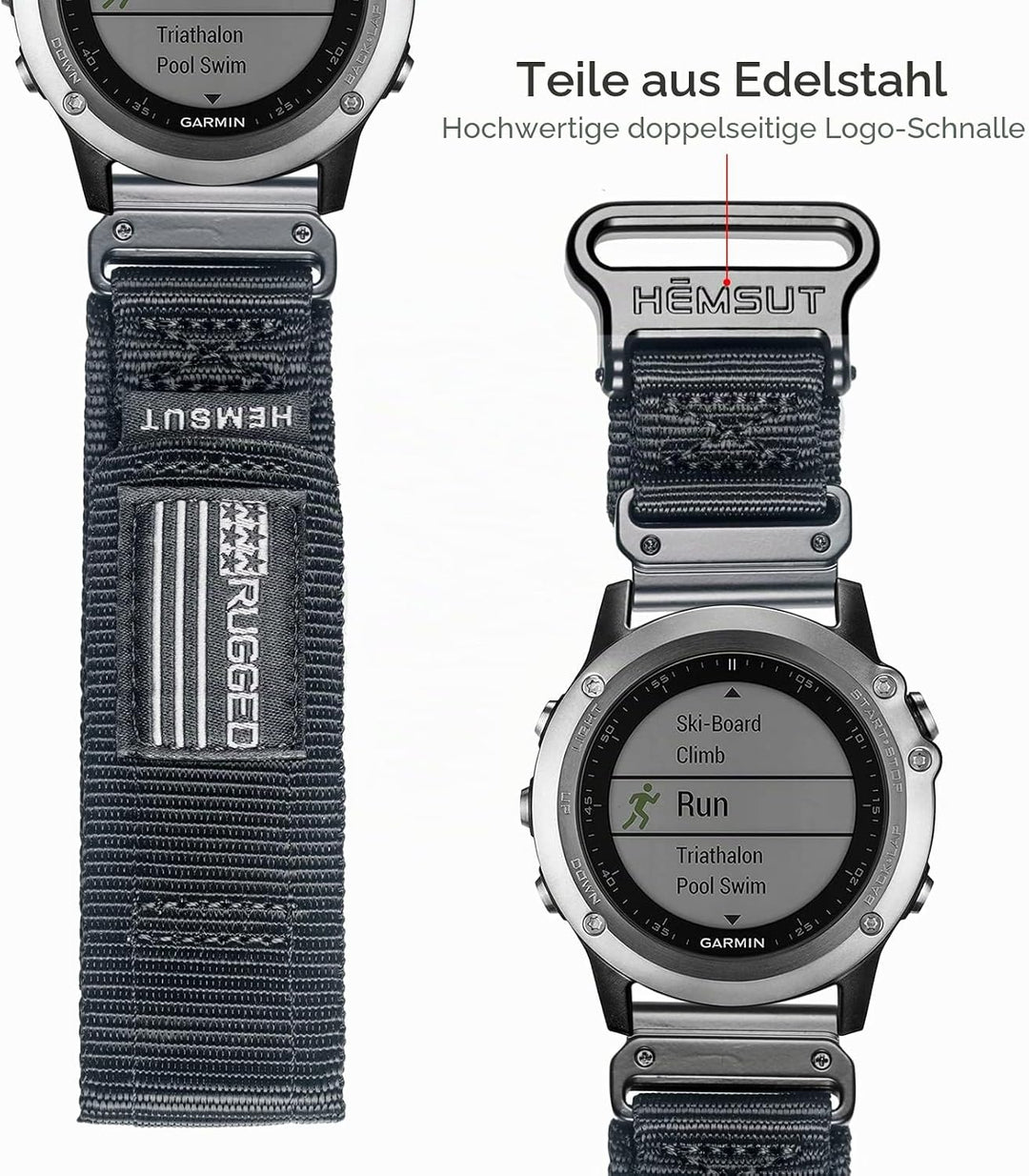 Armband für Garmin,Uhrenarmband Kompatibel mit Garmin superrobustes Nylon-Sportarmband für fēnix/For