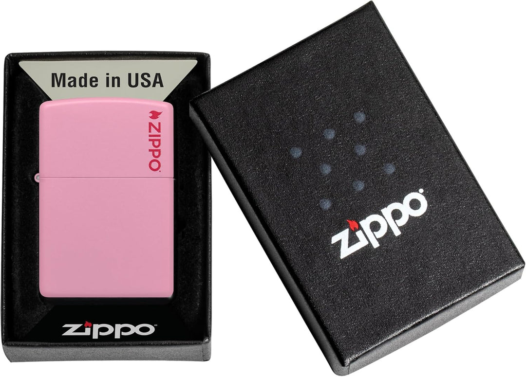 Zippo 60001206 Logo Feuerzeug, Messing, Pink Matte