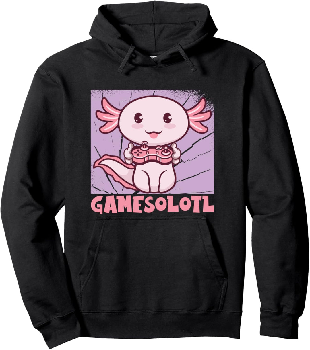 Gamesolotl Netter Kawaii Gaming-Controller Gamer Axolotl Pullover Hoodie