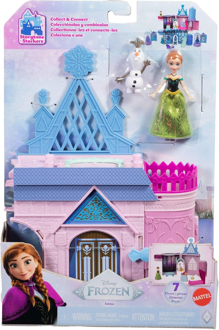 Mattel Disney Die Eiskönigin Storytime Stackers-Spielset, Puppenhaus von Annas Schloss in Arendelle