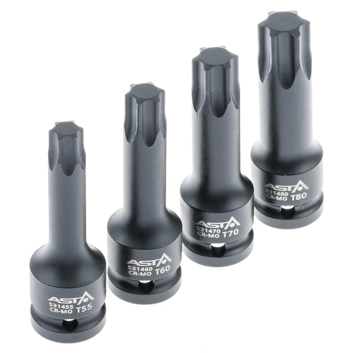 Torx Schlagschraubernüsse 1/2" Steckschlüssel Satz T30-T80 8-tlg.