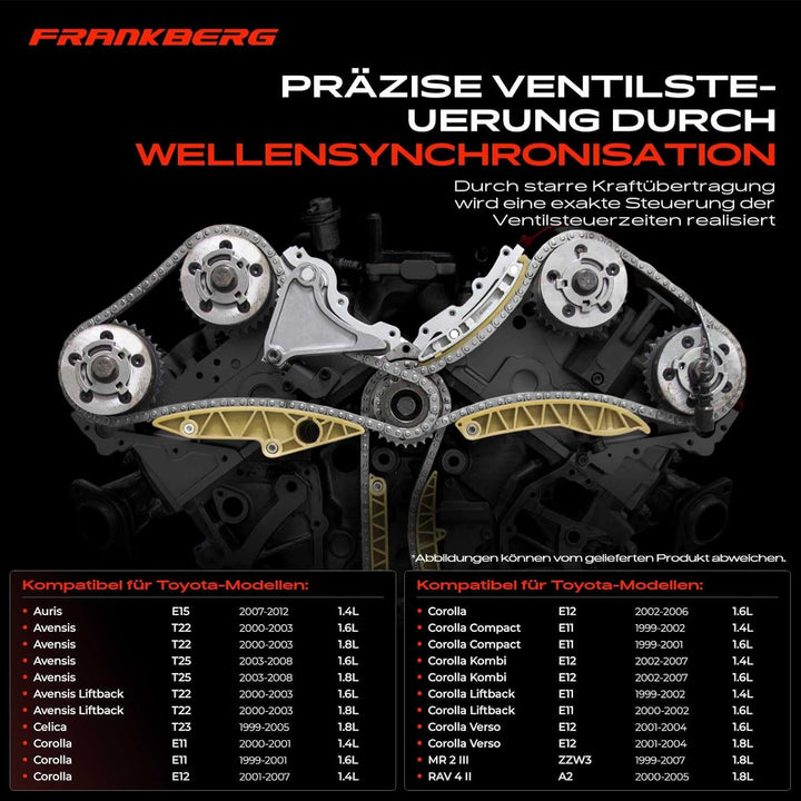 Steuerkettensatz für A-u-r-i-s E15 Avensis T22 T25 Avensis Liftback T22 1.4L 1.6L 1.8L 2000-2012 06H