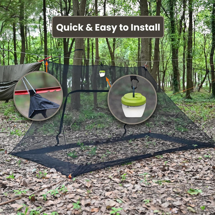 Onewind Camping Shelter mit Moskitonetz, Zelt Emergency Survival Shelter, leicht, wiederverwendbar,
