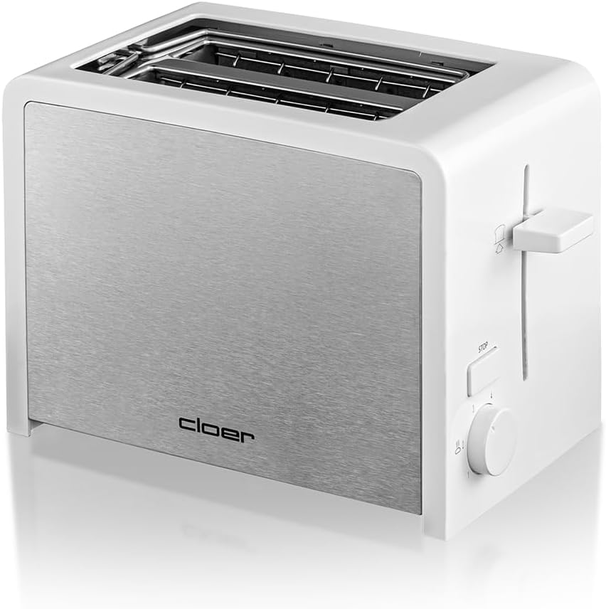 Cloer 3211 Toaster, 825 W, für 2 Toastscheiben, integrierter Brötchenaufsatz, Nachhebevorrichtung, K