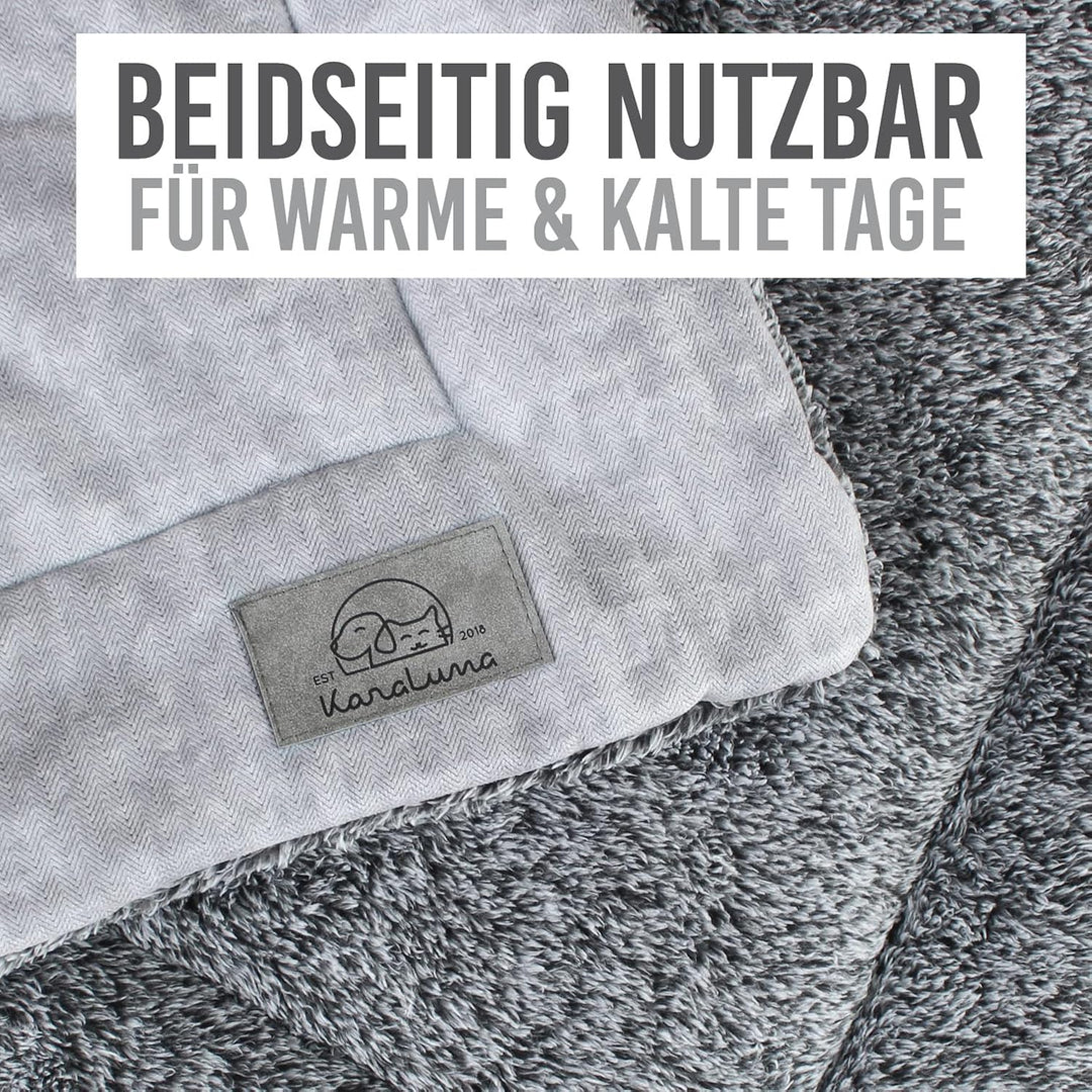 KaraLuna Hundematte 80 x 55 cm für daheim &amp; unterwegs I Waschbar I 3 Grössen erhältlich I Hundedecke