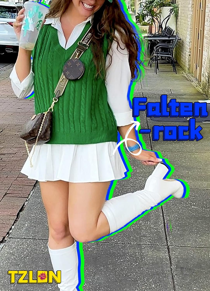 TZLDN Tennis Skort - Damen Sport Rock mit Shorts Laufrock Minirock Tennisrock Hosenrock Sommerrock S