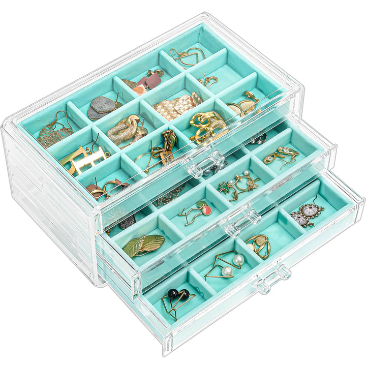 ProCase Acryl Schmuck Organizer Schmuckschatulle für Damen Durchsichtige Schmuckaufbewahrung Schmuck