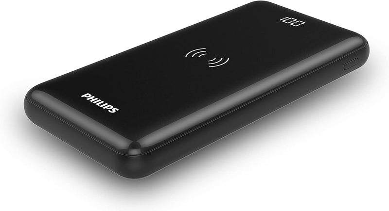 Philips DLP1011Q/00 - Power Bank mit kabelloser Qi-Ladefuntion - 1X Typ-C und 2X USB-A Ausgänge - LE