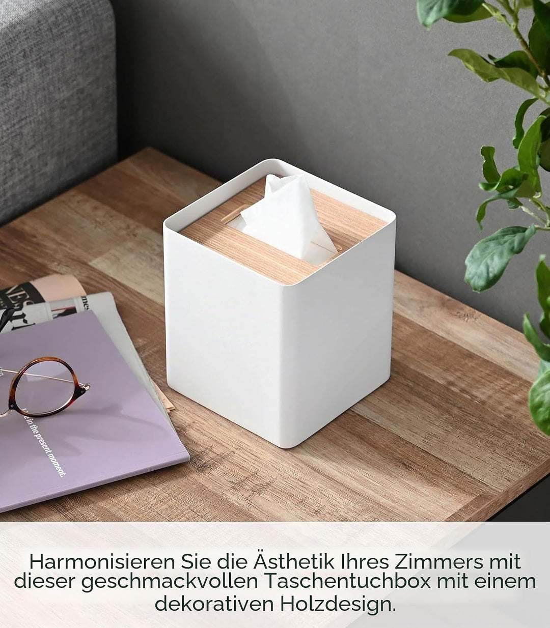 YAMAZAKI Box Cover Home | Stahl | Taschentuchetui, Einheitsgrösse, Esche