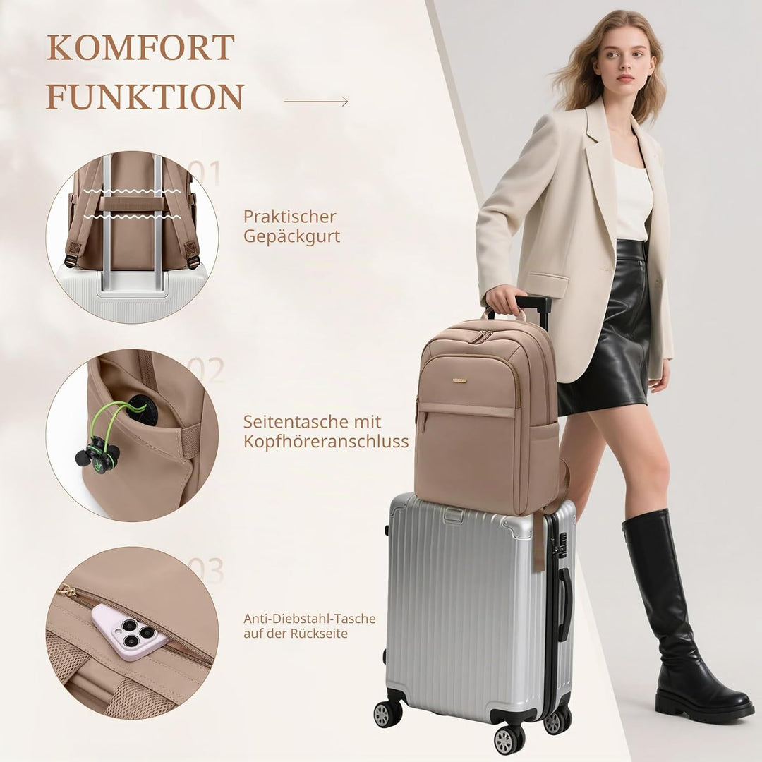 Rucksack Damen für Schule, Laptop Rucksack 16 Zoll, Gross Schultasche Arbeitstasche Lehrertasche Bac