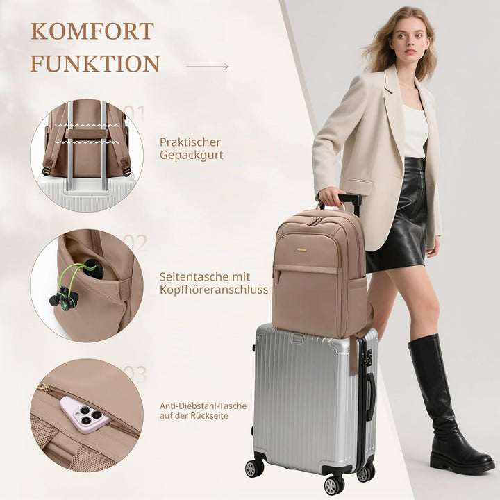 Rucksack Damen für Schule, Laptop Rucksack 16 Zoll, Gross Schultasche Arbeitstasche Lehrertasche Bac