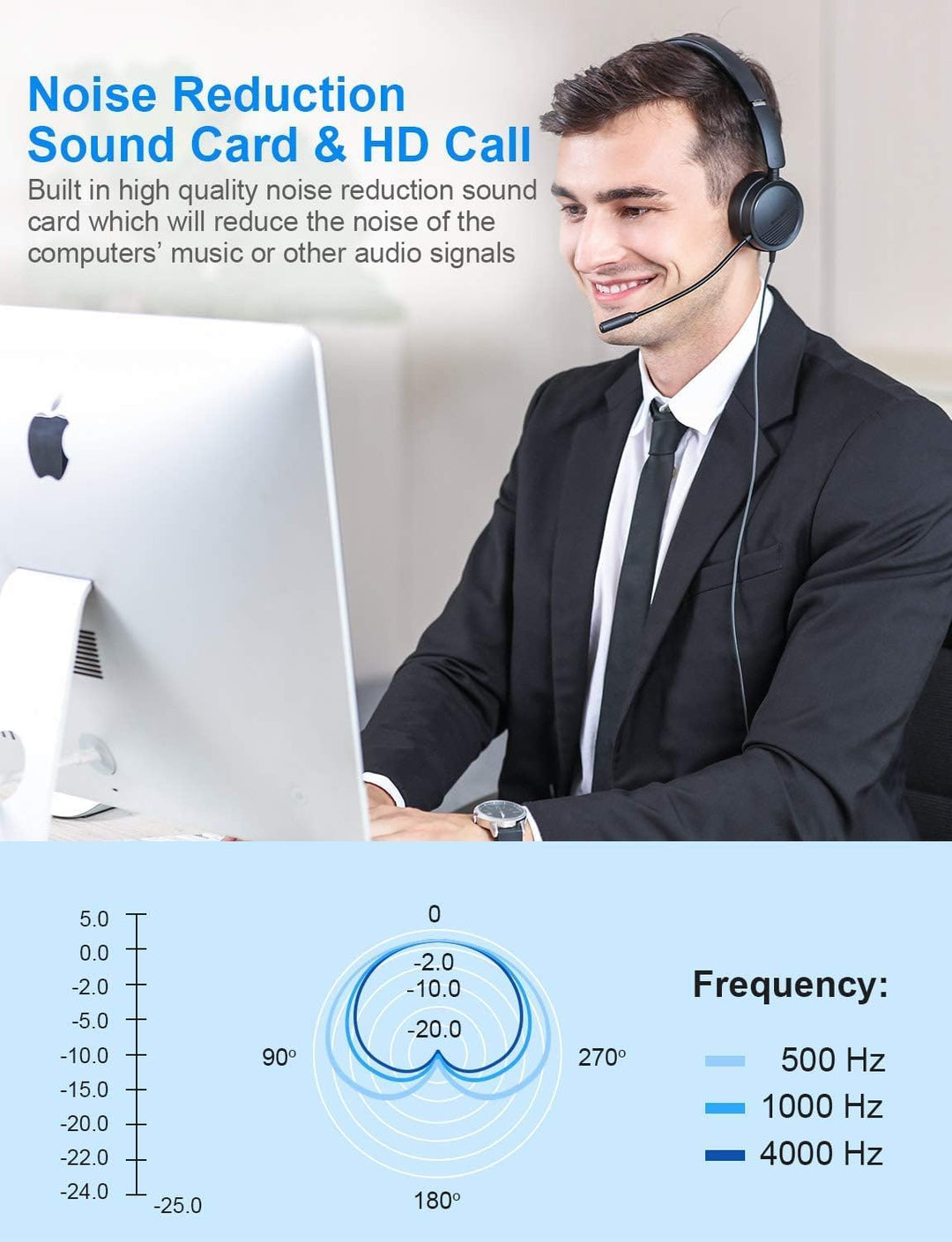 New Bee PC Headset mit Mikrofon USB/3,5mm Business Headset Noise Cancelling & Klare Stereo-Sound für