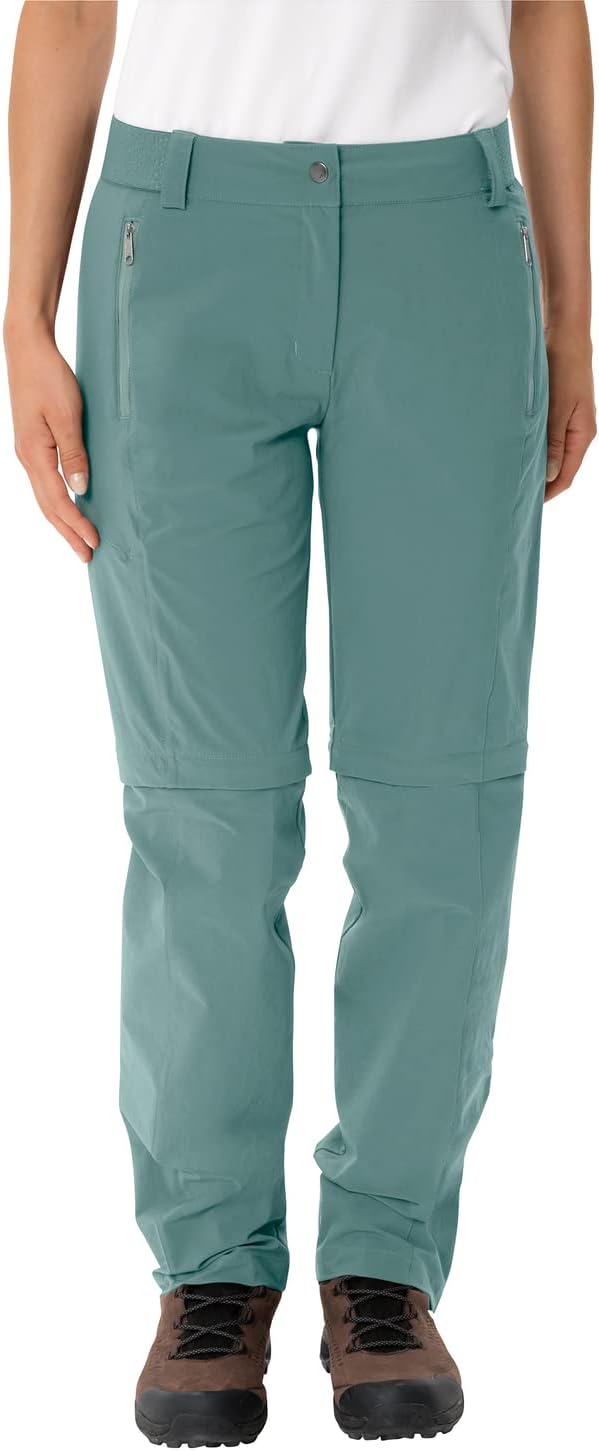 VAUDE Women's Farley Stretch ZO T-Zip Pants II, Dark sea, 36 Dusty Moss 44, Dusty Moss 44