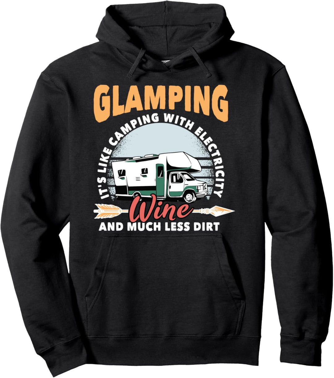 Glamping Wein Campen Wohnmobil Camper Geschenk Camping Pullover Hoodie