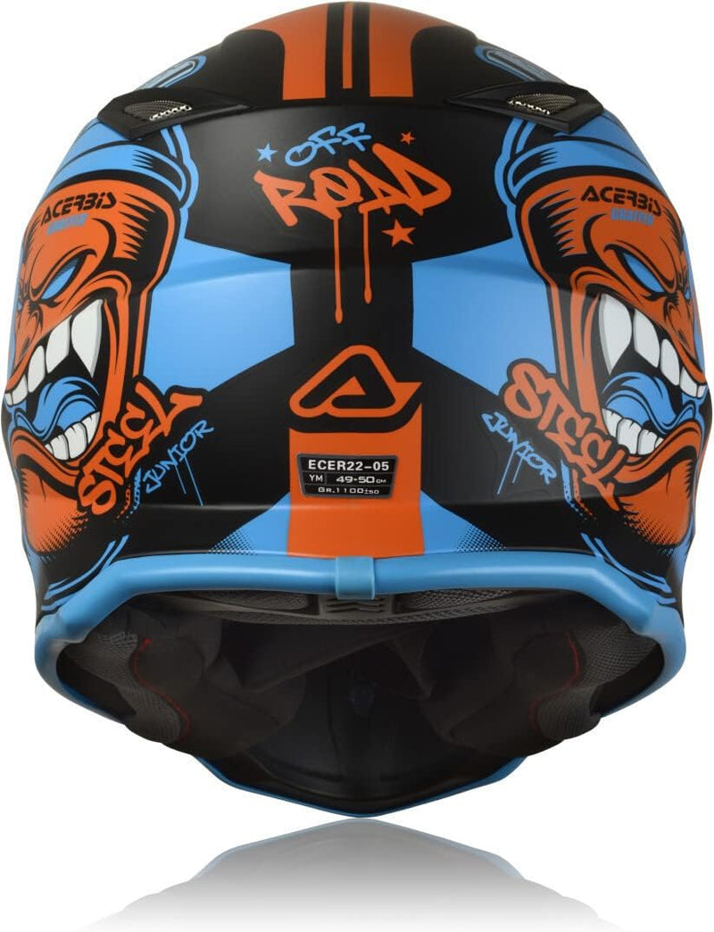 Acerbis Unisex Casco Impact Steel Junior Helmet, BLU/ROSSO, S (47/48) EU S (47/48) BLU/ROSSO, S (47/