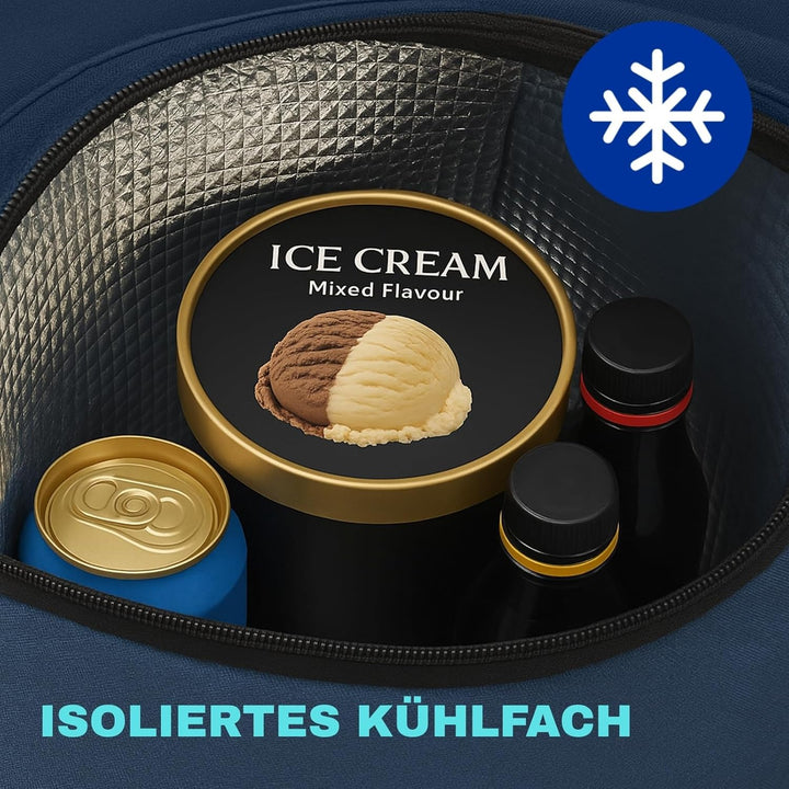 Allyson Einkaufstrolley klappbar mit 56L Kapazität ，3in1 Trolley Sackkarre & Umhängetasche，Einkaufst