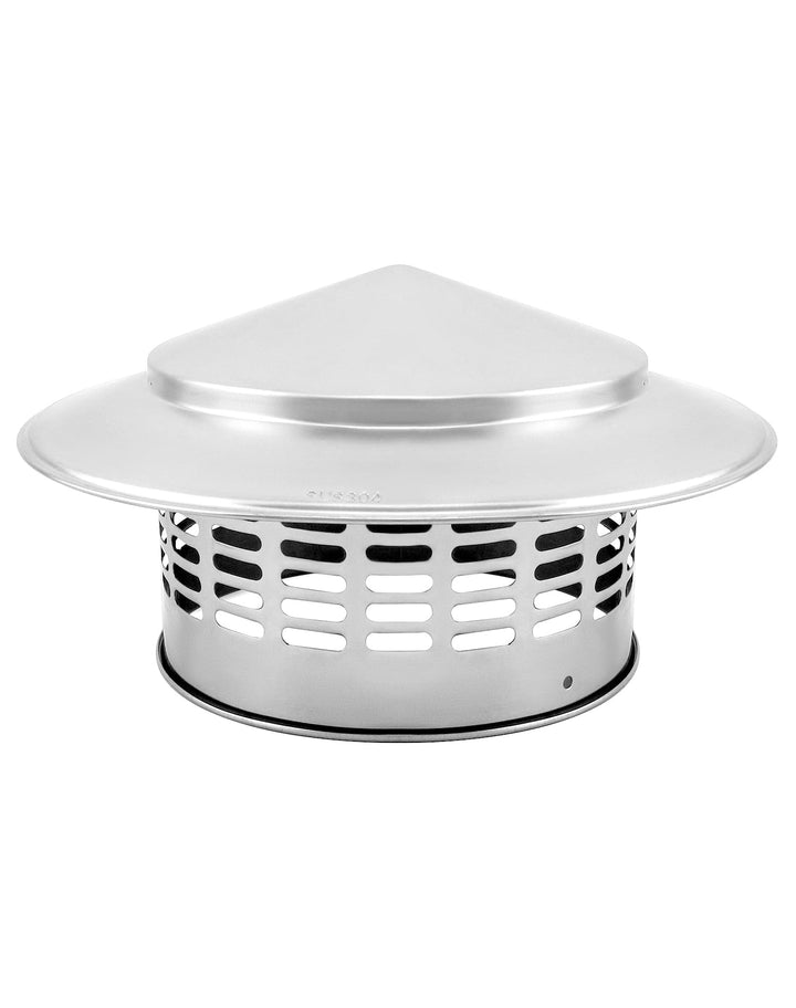 QWORK® 160 MM Regenhaube aus Edelstahl 304, Kaminhaube, Runder Regenhut, Schornsteinabdeckung Ø160,