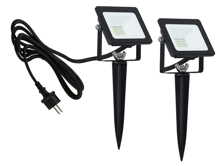 Trango 2er Pack 3085 *SAVETY* LED Gartenstrahler IP65 10 Watt Teichstrahler, Aussenstrahler, Fluter,