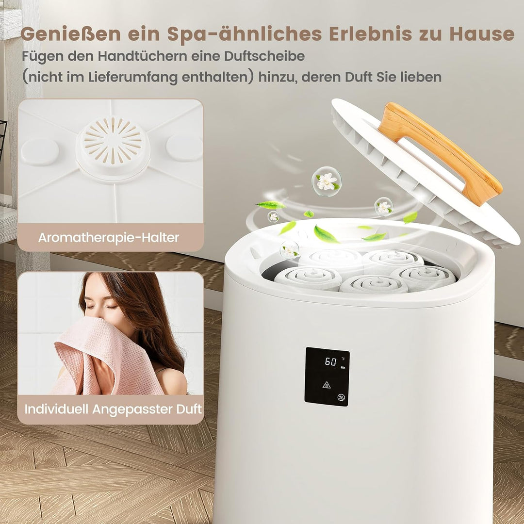 RELAX4LIFE 18L Handtuchwärmer, tragbarer Handtuch Wärmegerät mit LED-Anzeige &amp; automatischer Abschal