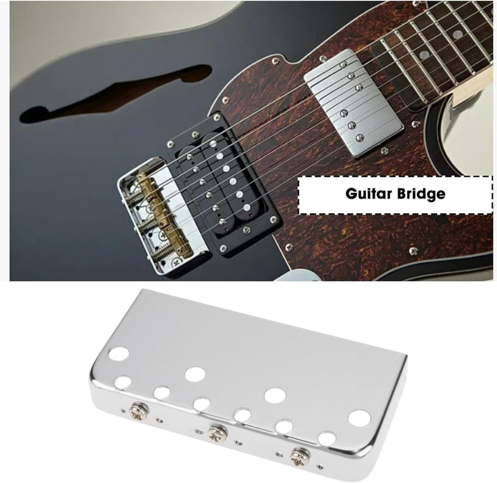 Kurze Gitarrensteg, Messing, kompensiert, kompatibel mit Telecaster-Gitarre, Silber