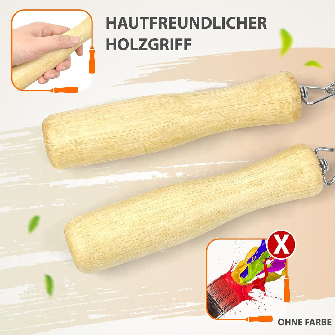 LeapBeast Lange Springseil, Mehrspieler-Seil, Springseil mit Holzgriff für Schule, Sport, Outdoor-Ak