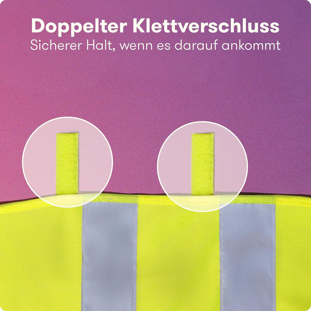 PURAHELP Warnwesten Auto 5er 4+1 Set Europaweit gültig nach EN ISO 20471 - Inkl. Parkscheibe - Refle