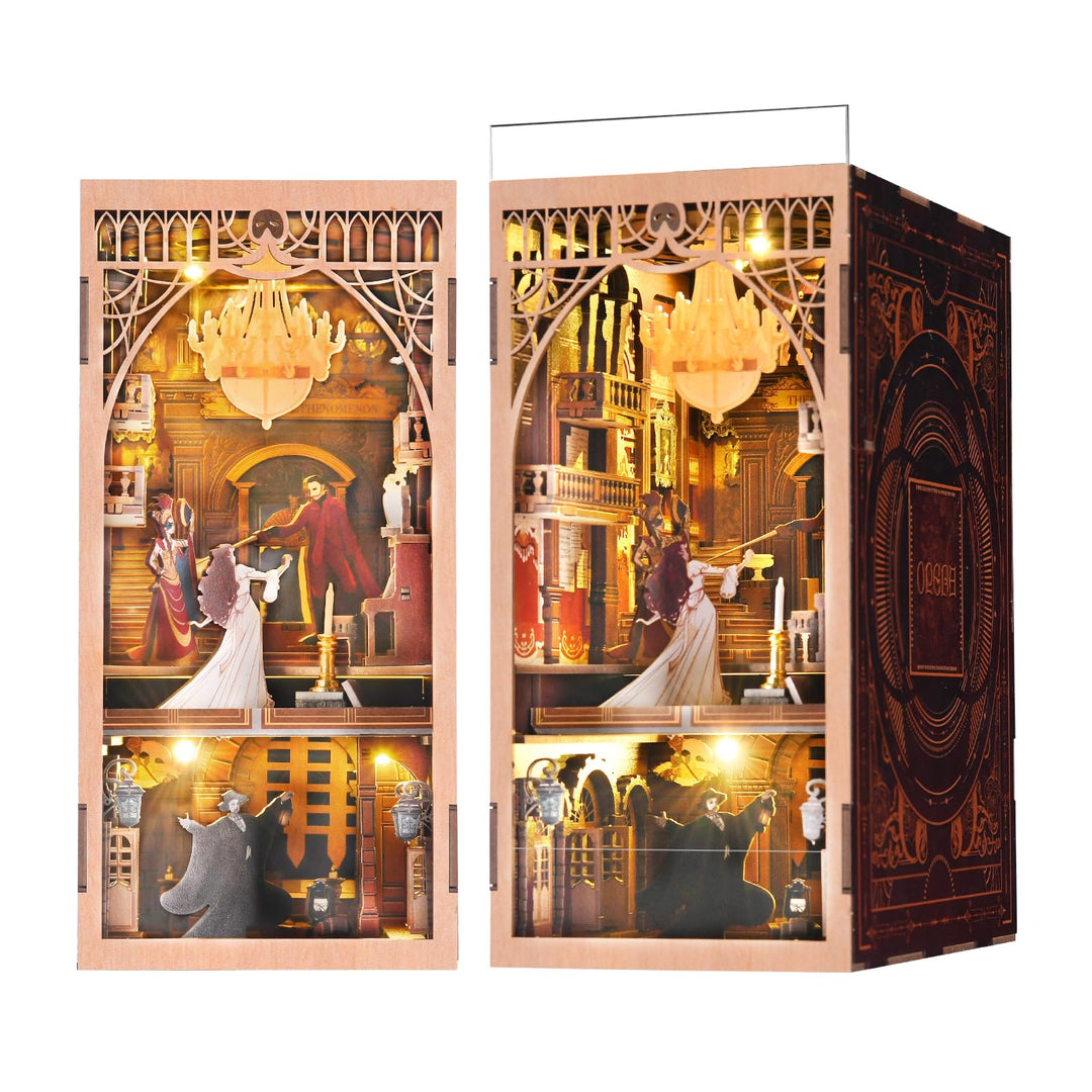Book Nook Kit Buchstützen DIY Miniatur Haus 3D Puzzles Holz Book Nook für Erwachsene Modellbausatz W