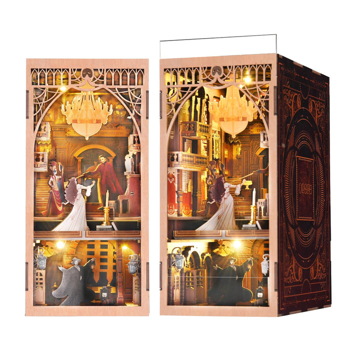 Book Nook Kit Buchstützen DIY Miniatur Haus 3D Puzzles Holz Book Nook für Erwachsene Modellbausatz W