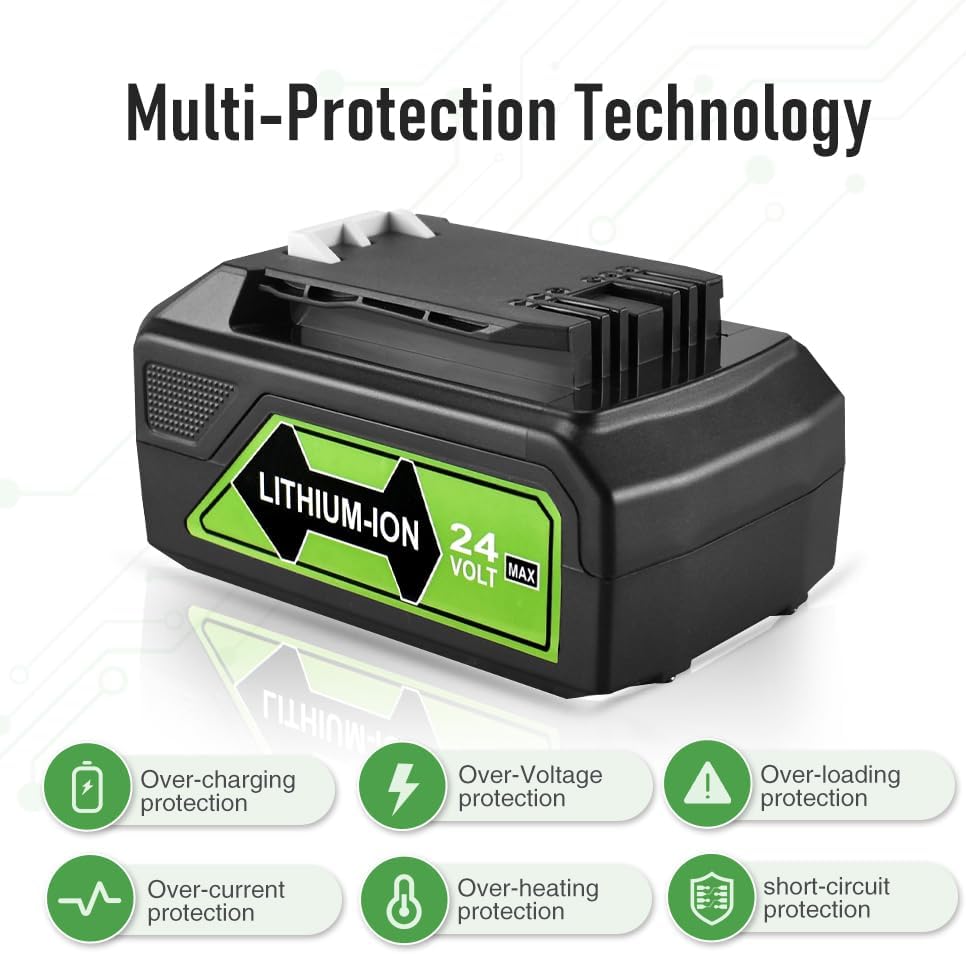 aunstarwei 24V 4.0Ah Ersatzakku für Greenworks 24V Akku 29842 29852 BAG708 BAG711 Kompatibel mit Gre
