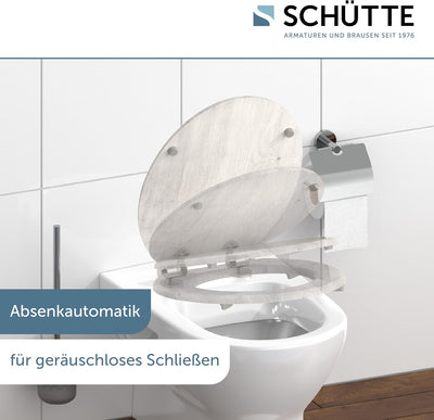 SCHÜTTE WC-Sitz LIGHTWOOD mit Absenkautomatik aus Holz, Toilettensitz mit Klodeckel, Holzkern Toilet