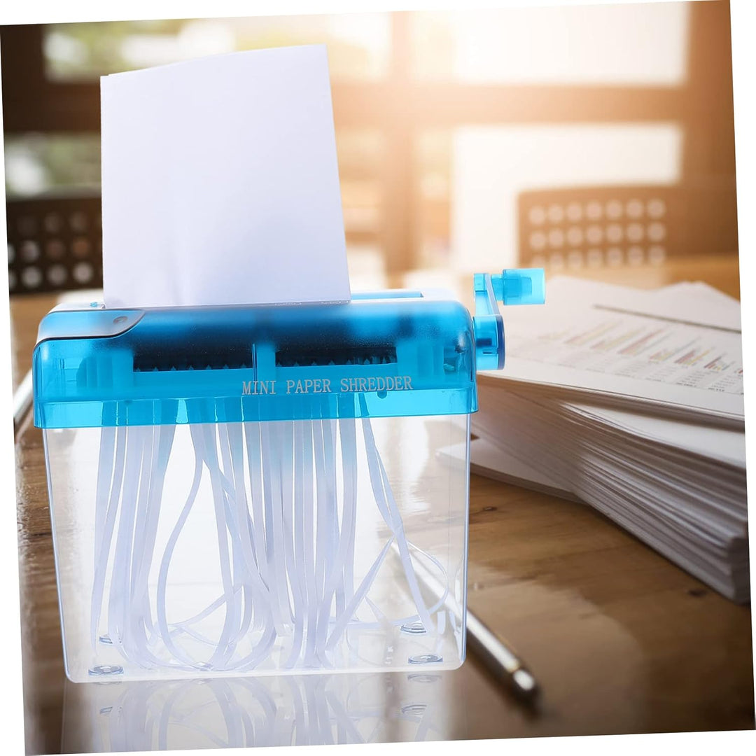 Bürobedarf Aktenvernichter Mini Manueller Aktenvernichter Papierschredder ohne Korb Papierstreifen M