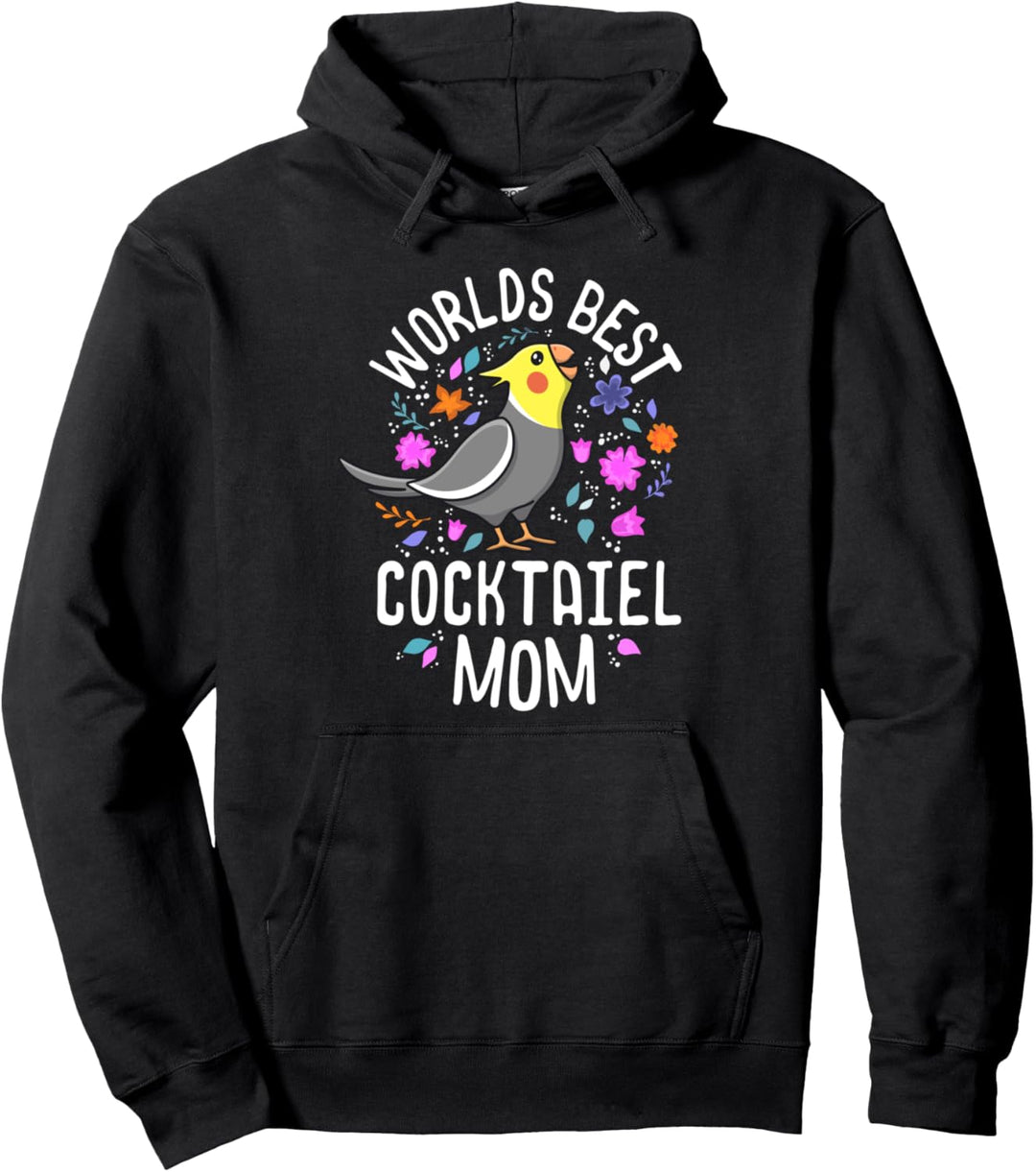 Worlds Best Cockatiel Mom Women Girls Screaming Parrot Birb Pullover Hoodie