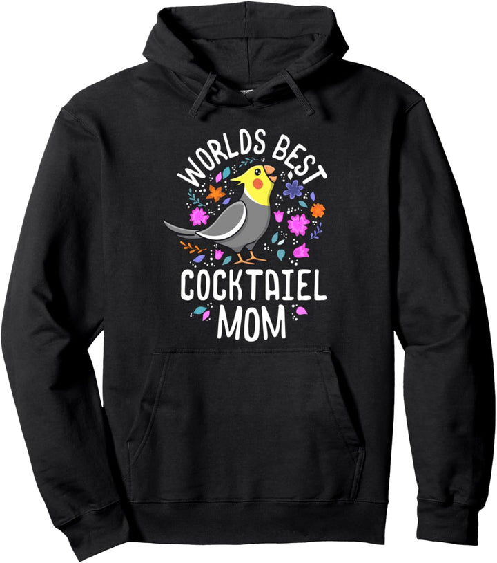 Worlds Best Cockatiel Mom Women Girls Screaming Parrot Birb Pullover Hoodie