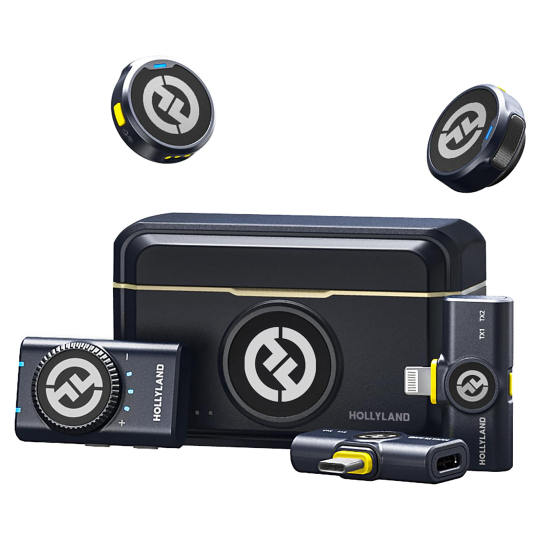 Hollyland Lark M2 Wireless Lavalier Mikrofon (2TX+3RX) für Kamera, iPhone, Android, PC, 48kHz/24 bit